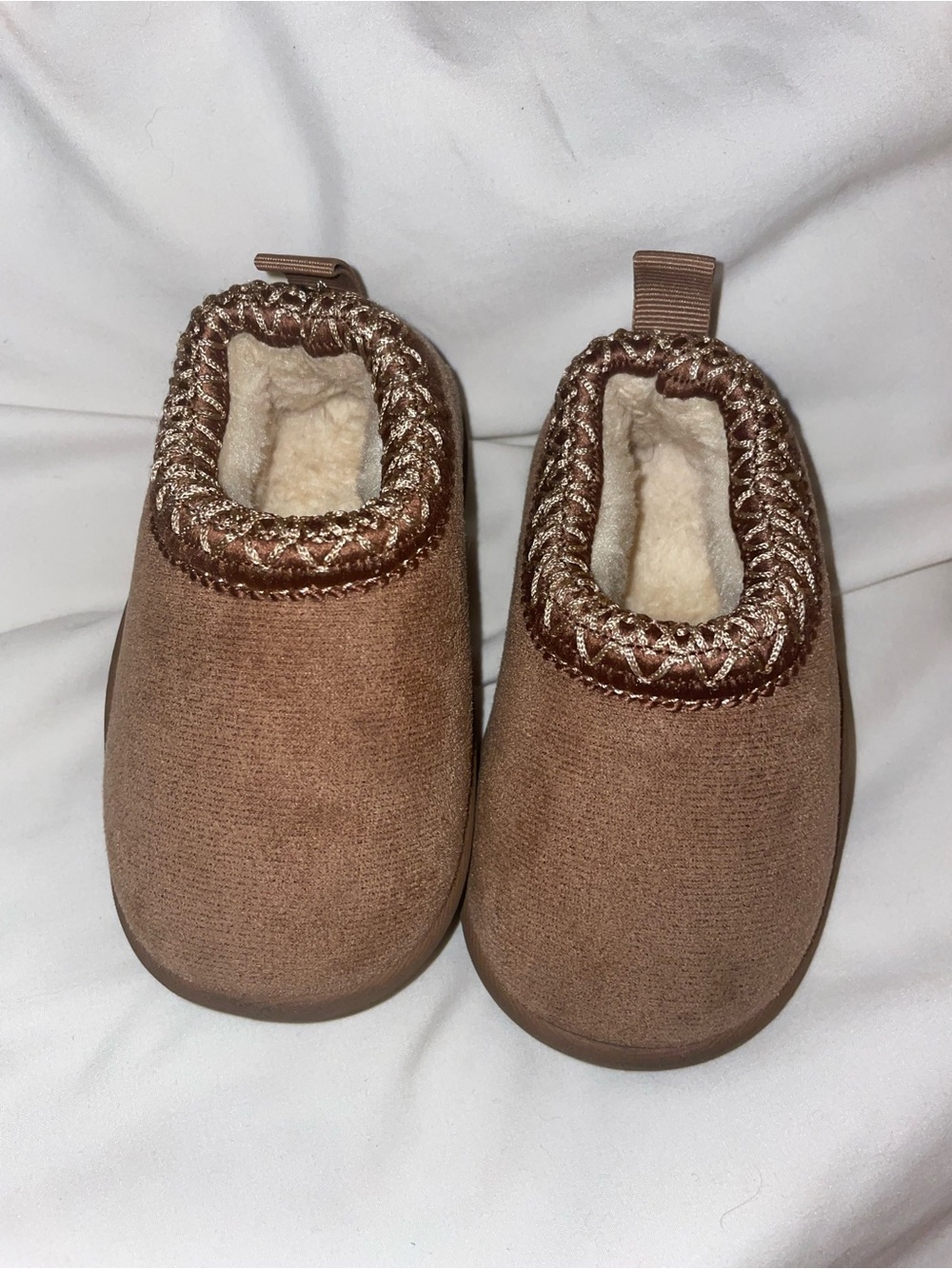 SHEIN Brown Cozy Lined Toddler Slip-On Shoes